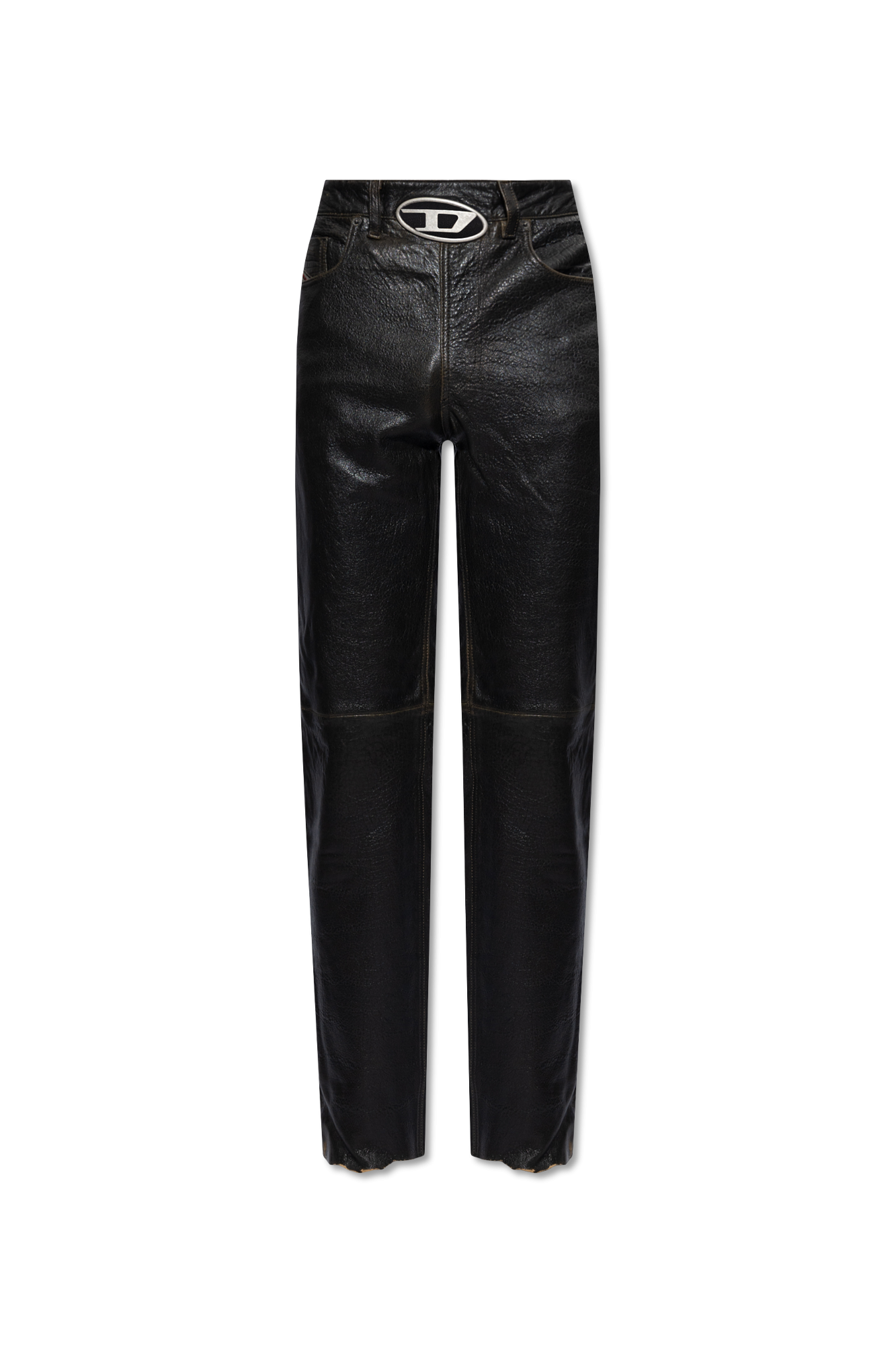 Diesel leather trousers on sale womens